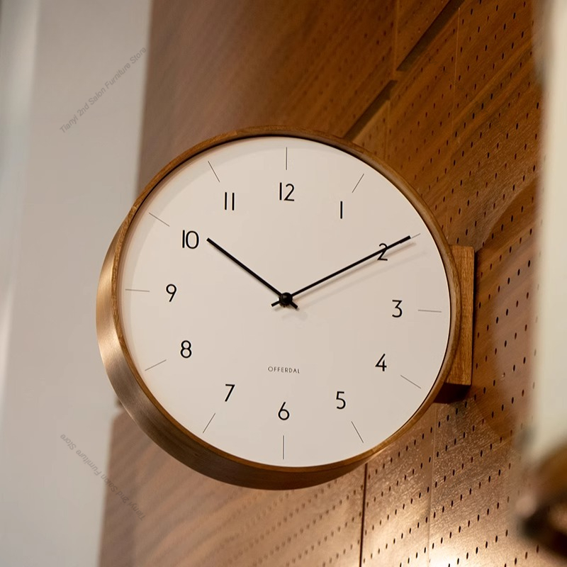 Luxury Lifestyle Homes - Japanese-style Solid Wood Double-sided Wall Clock